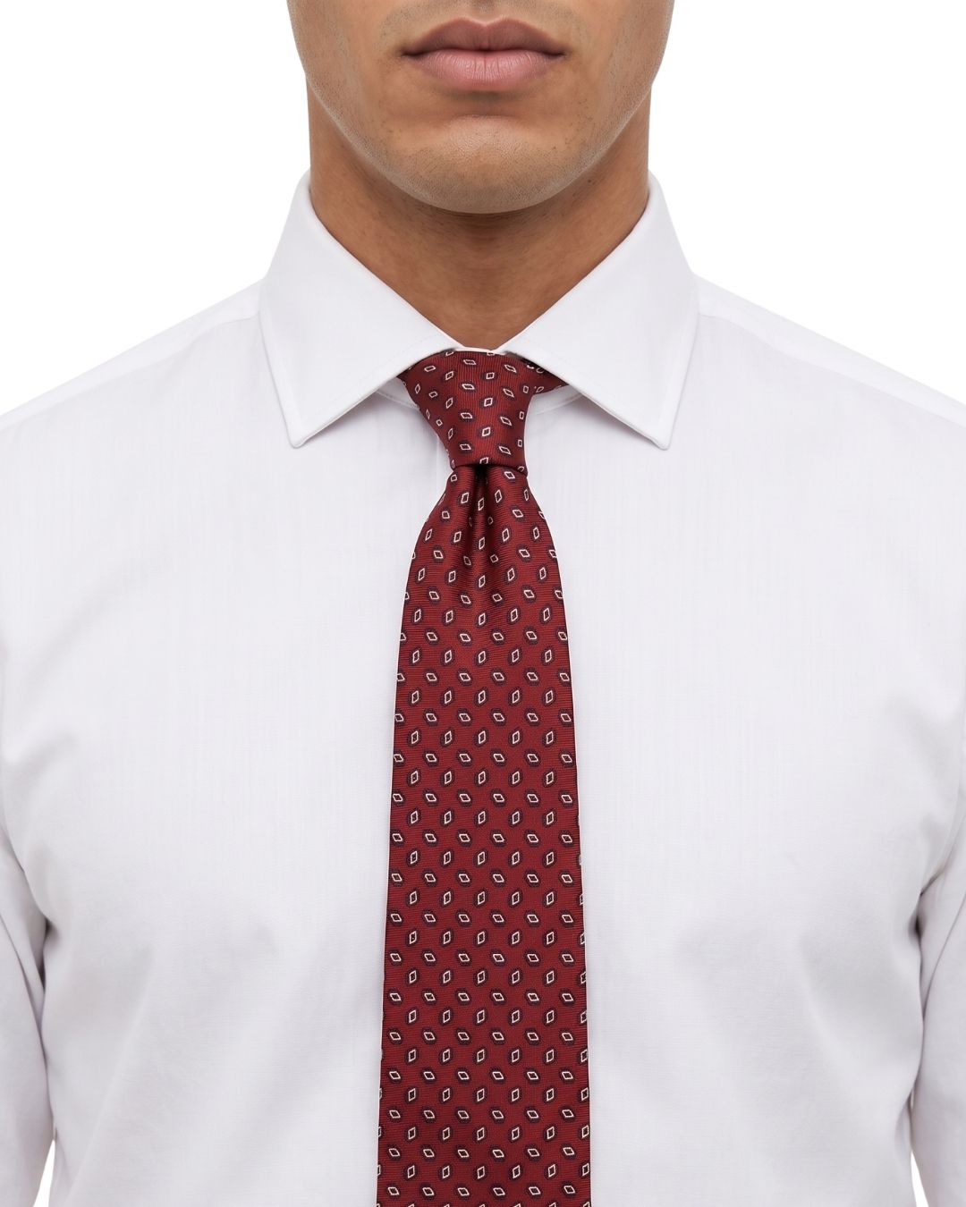 ARMANI COLLEZIONI Armani Collezioni Mens Red / Gold Mini Motif Silk Neck Tie