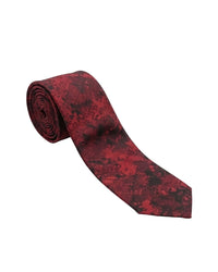 ARMANI COLLEZIONI Armani Collezioni Mens Burgundy / Black Abstract Silk Neck Tie