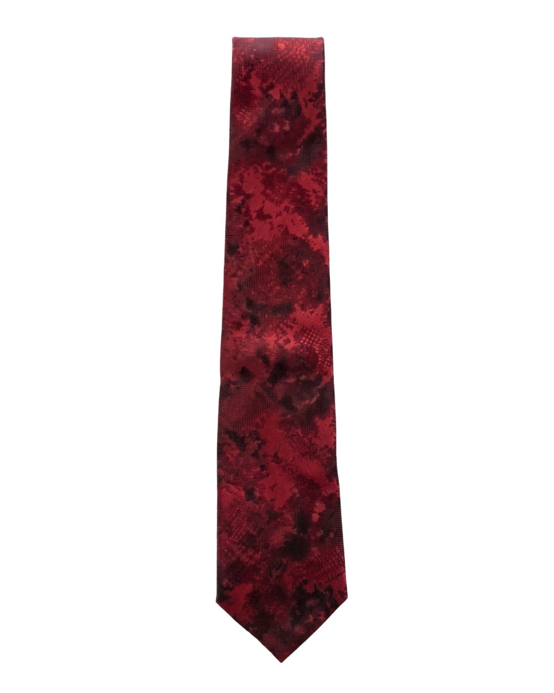 ARMANI COLLEZIONI Armani Collezioni Mens Burgundy / Black Abstract Silk Neck Tie