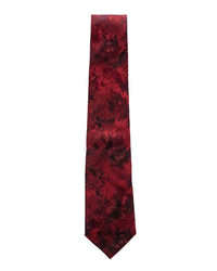 ARMANI COLLEZIONI Armani Collezioni Mens Burgundy / Black Abstract Silk Neck Tie
