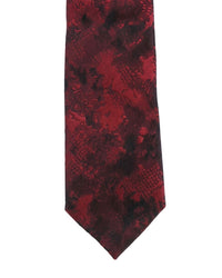 ARMANI COLLEZIONI Armani Collezioni Mens Burgundy / Black Abstract Silk Neck Tie
