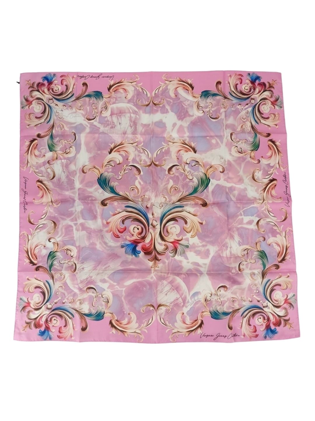 Versace Jeans Couture Women's Orchid Silk Baroque Floral Scarf