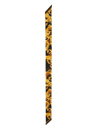 Versace Jeans Couture Women's Black Gold Silk Skinny Scarf 70.9 x 6.3 in