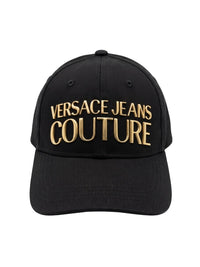 Versace Jeans Couture Women's Black Gold Logo Baseball Cap