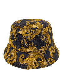 Versace Jeans Couture Women's Black Gold Baroque Bucket Hat