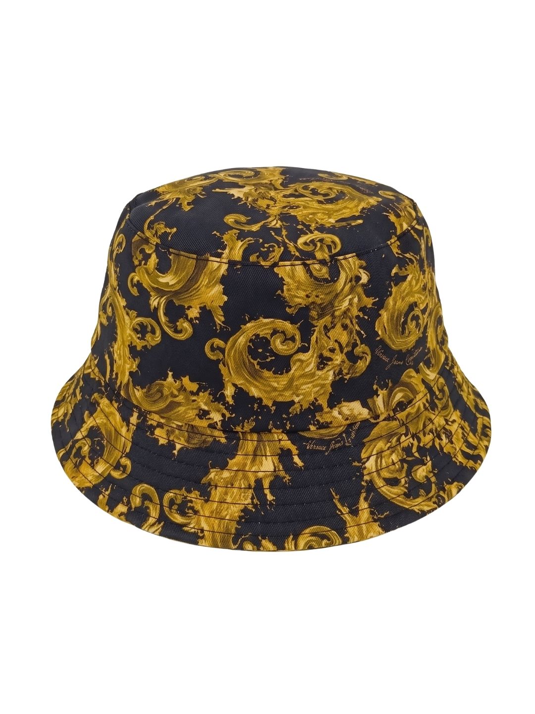 Versace Jeans Couture Women's Black Gold Baroque Bucket Hat