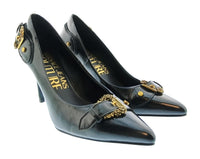 Versace Jeans Couture Womens Black Buckle Pointed Toe Pumps