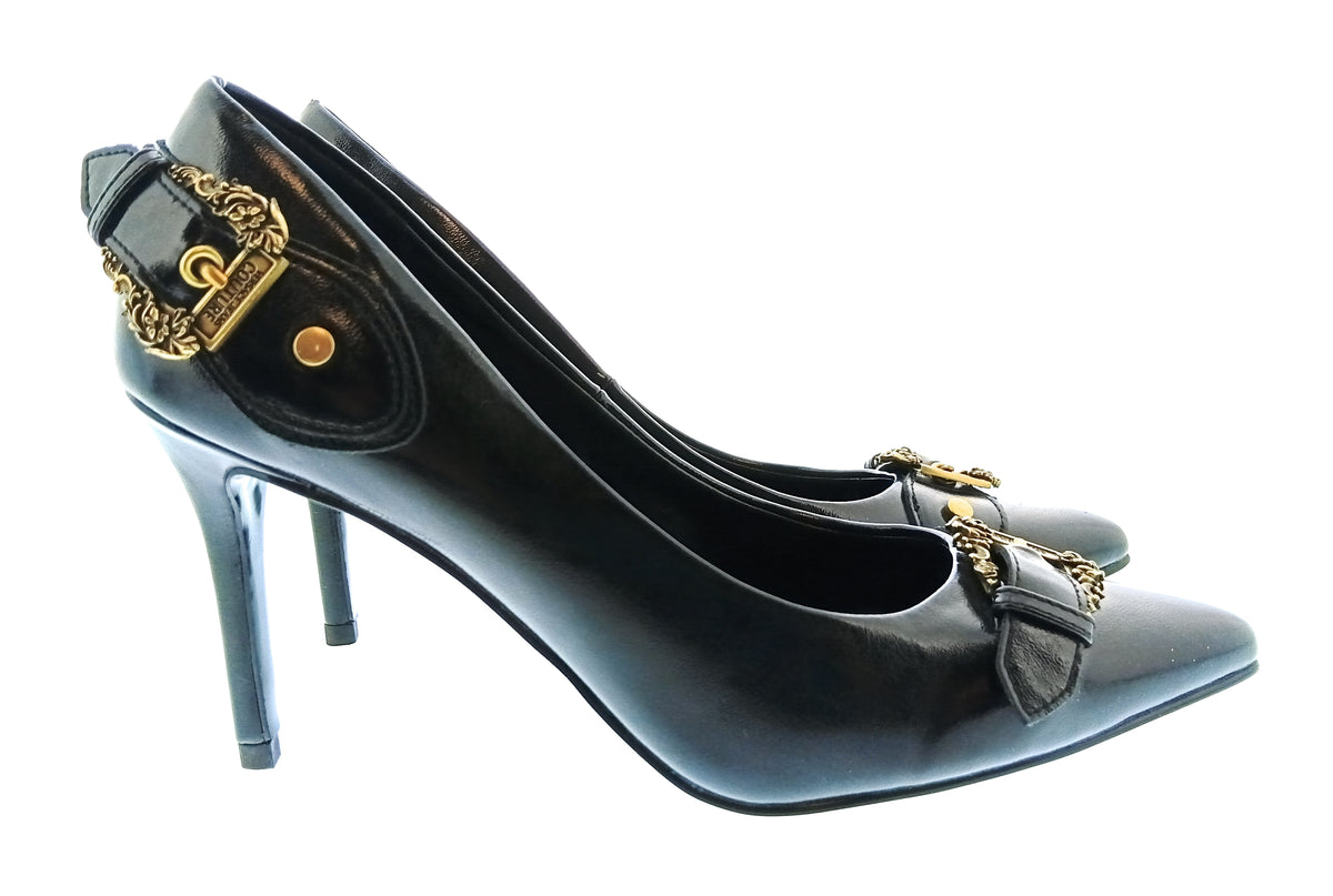 Versace Jeans Couture Womens Black Buckle Pointed Toe Pumps