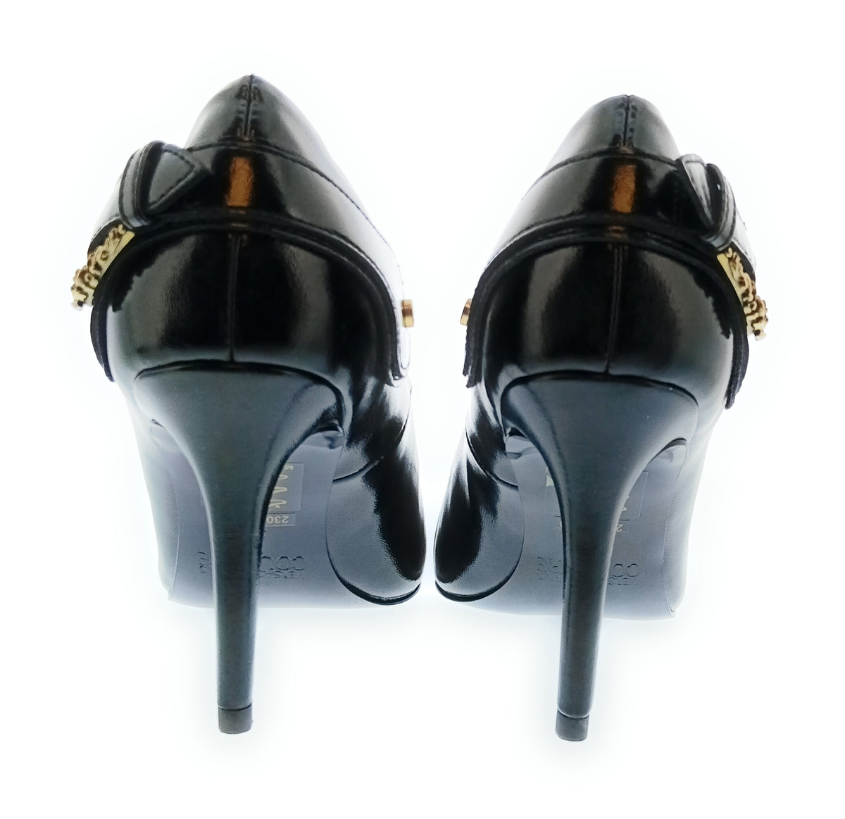 Versace Jeans Couture Womens Black Buckle Pointed Toe Pumps
