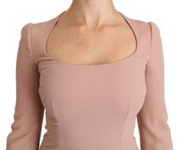 Dolce & Gabbana Pink 3/4 Sleeves A-line Viscose Women's Dress