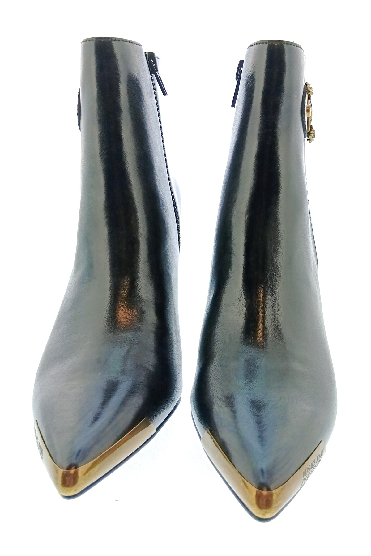 Versace Jeans Couture Womens Black Buckle Pointed Toe Ankle Boots