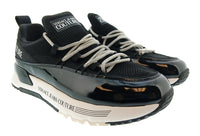 Versace Jeans Couture Womens Black Mesh Chunky Platform Sneakers