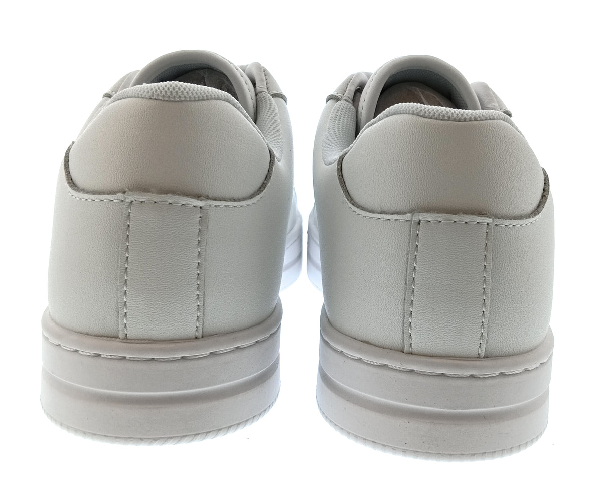 Versace Jeans Couture Womens White Ornate Buckle Platform Sneakers
