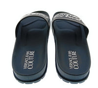 Versace Jeans Couture Womens Black Logo Pool Slide Sandals-