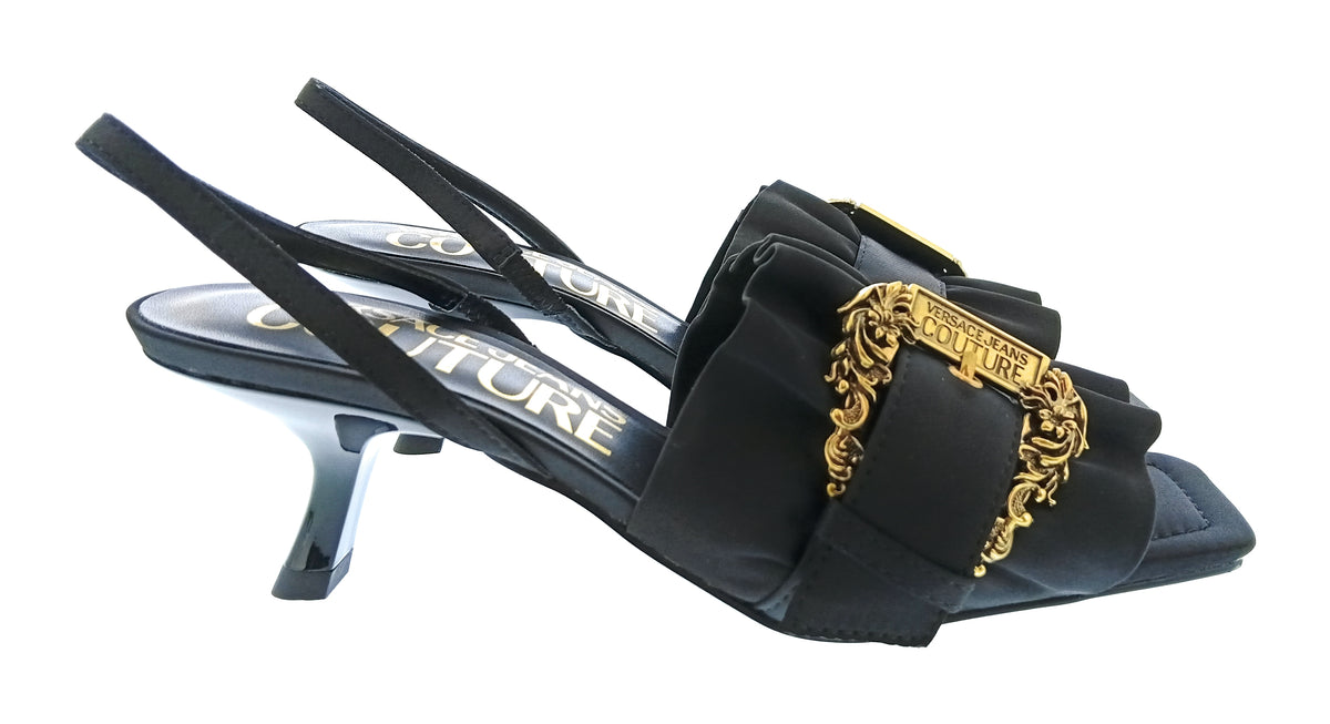 Versace Jeans Couture Womens White Ornate Buckle Platform Sneakers