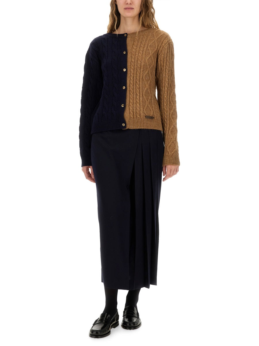 Moschino Women Two-Tone Alpaca Blend Cardigan