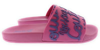 Versace Jeans Couture Womens Orchid Graffiti Logo Slide Sandals-