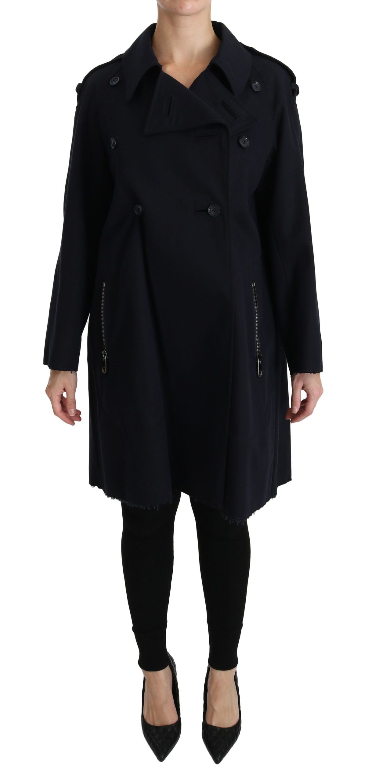 Dolce & Gabbana Dolce & Gabbana Coat Blue Cotton Women Trench Women's Jacket