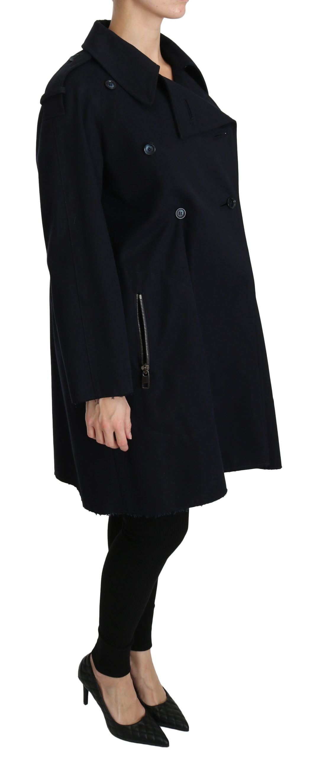 Dolce & Gabbana Dolce & Gabbana Coat Blue Cotton Women Trench Women's Jacket