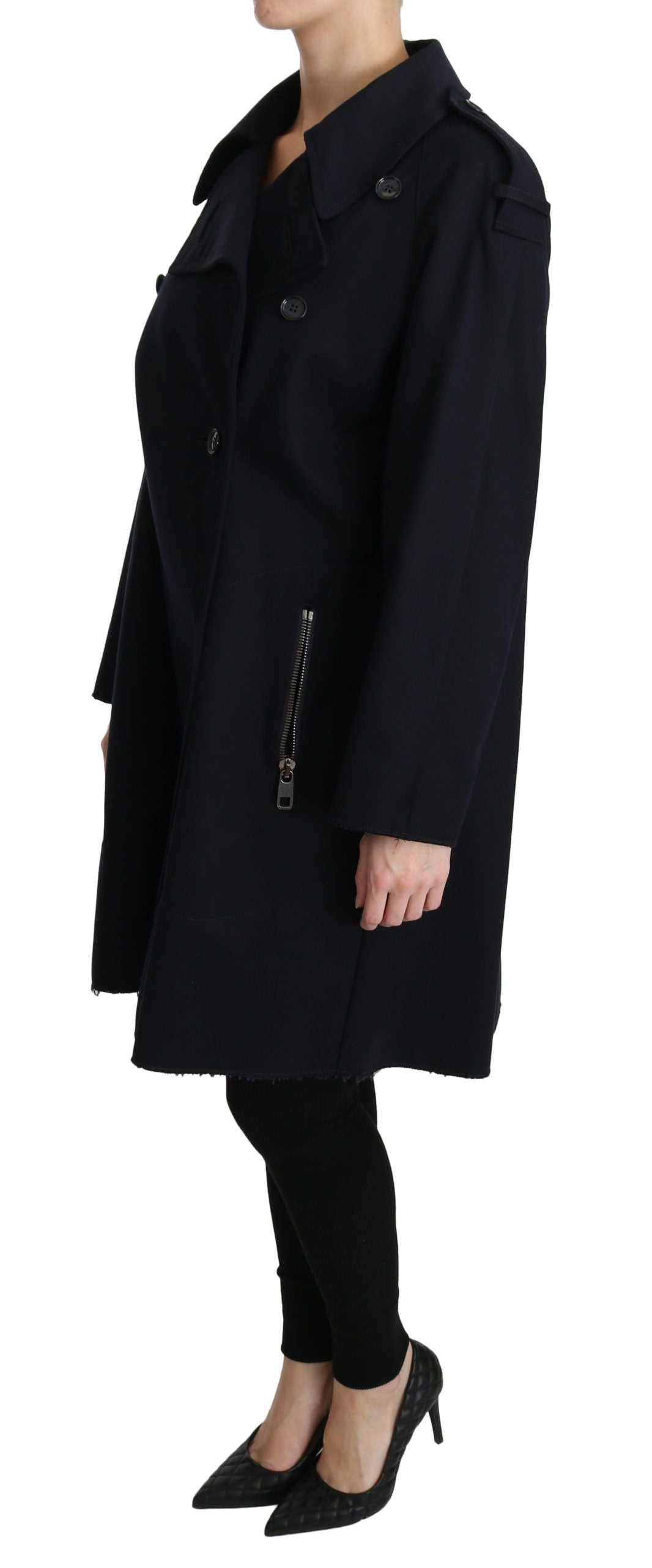 Dolce & Gabbana Dolce & Gabbana Coat Blue Cotton Women Trench Women's Jacket