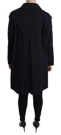 Dolce & Gabbana Dolce & Gabbana Coat Blue Cotton Women Trench Women's Jacket