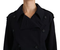 Dolce & Gabbana Dolce & Gabbana Coat Blue Cotton Women Trench Women's Jacket