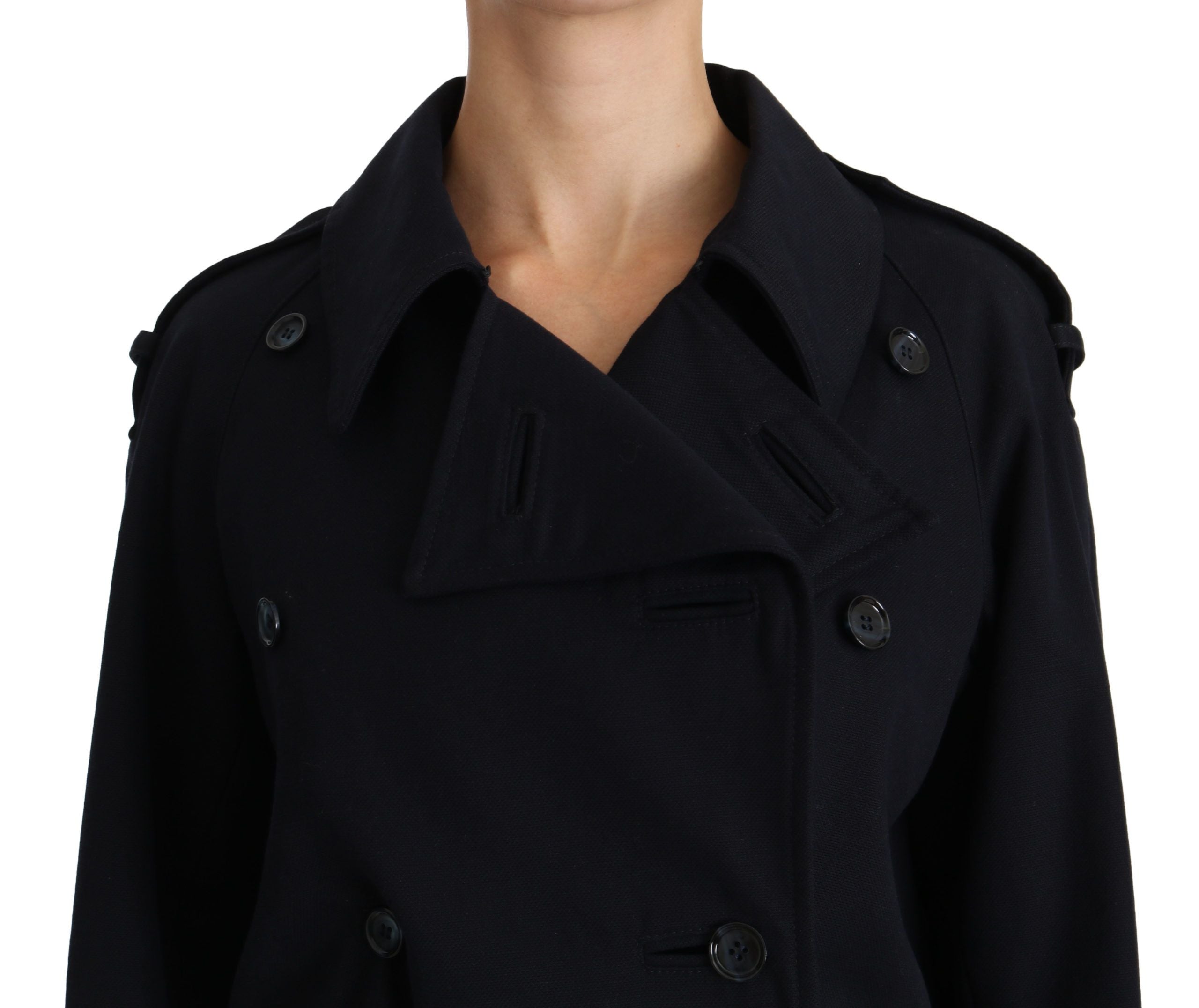 Dolce & Gabbana Dolce & Gabbana Coat Blue Cotton Women Trench Women's Jacket