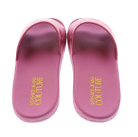 Versace Jeans Couture Womens Orchid Baroque Print Slide Sandals-