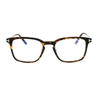 Tom Ford Eyeglasses Square Full Rim, Havana Frame and Clear/Blue-Light Block Lenses Lens FT5928-D-B056