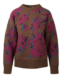 Ferragamo Womens Floral Wool Sweater