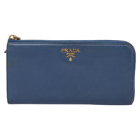 Prada Saffiano Blue Leather Wallet (Pre-Owned) OS Blue