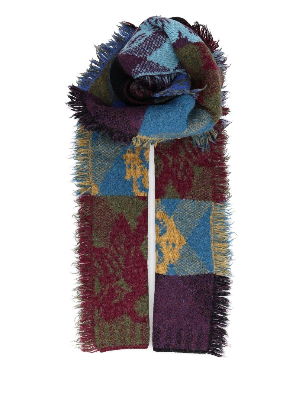 Dries Van Noten Men Long Wool And Alpaca Scarf