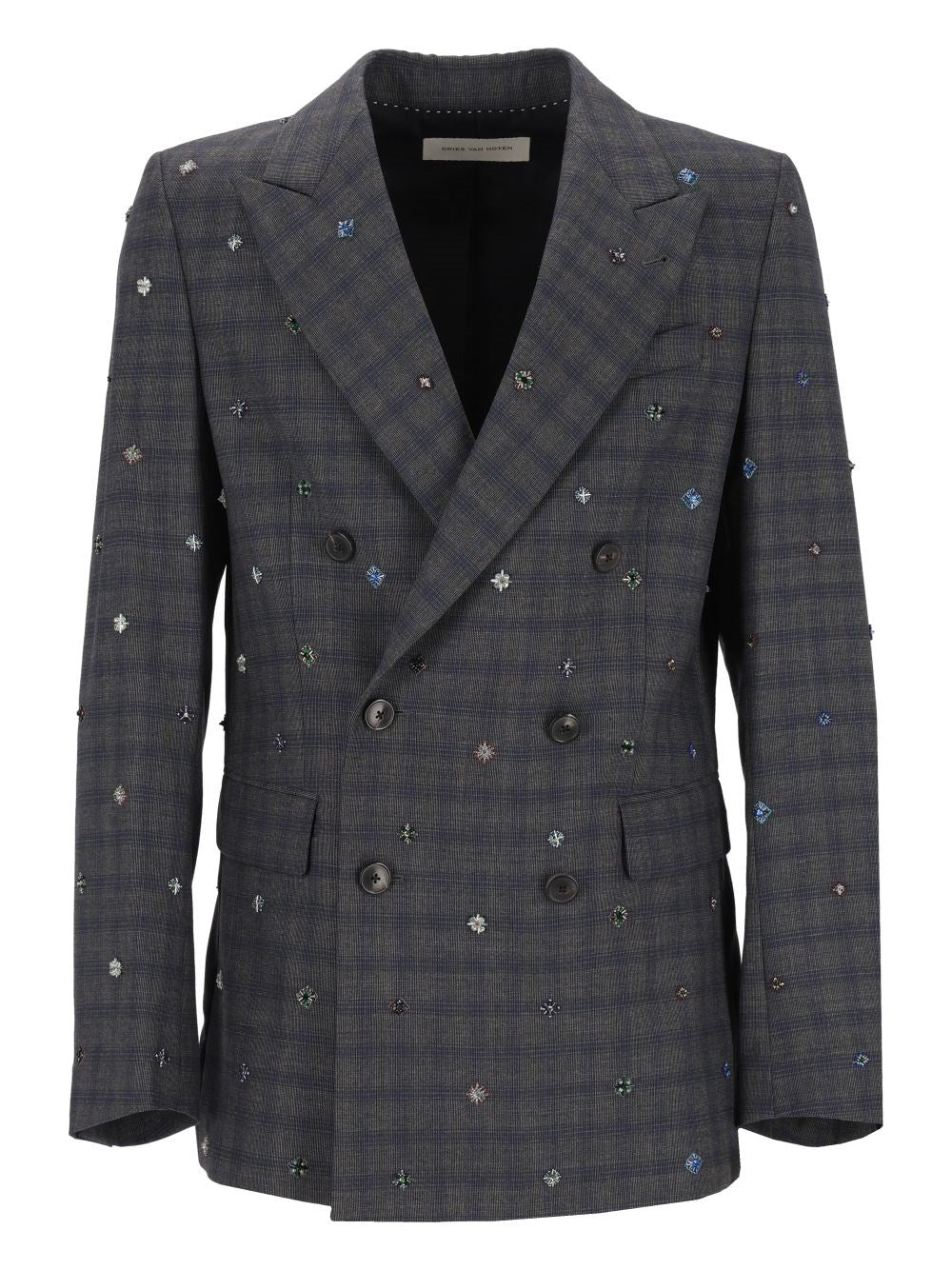 Dries Van Noten Men Embroidered Wool Blazer