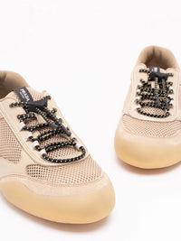 Prada Prada Men Speedrock Leather And Mesh Fabric Sneakers