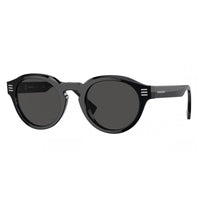 Burberry Sunglasses Round Full Rim, Black Frame and Dark Grey Lens BE4404300187