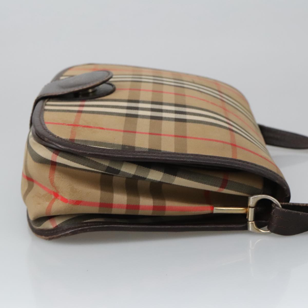 Burberry Nova Check Beige Canvas Shoulder Bag (Pre-Owned)