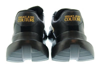 Versace Jeans Couture Womens Black Gold Sculpted Sole Sneakers