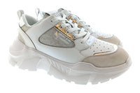 Versace Jeans Couture Womens White Silver Glitter Chunky Sneakers