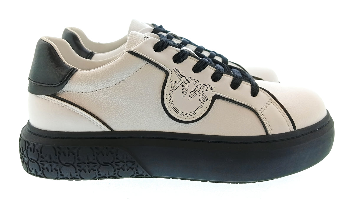 Pinko Women's White and Black Logo Platform Sneakers-