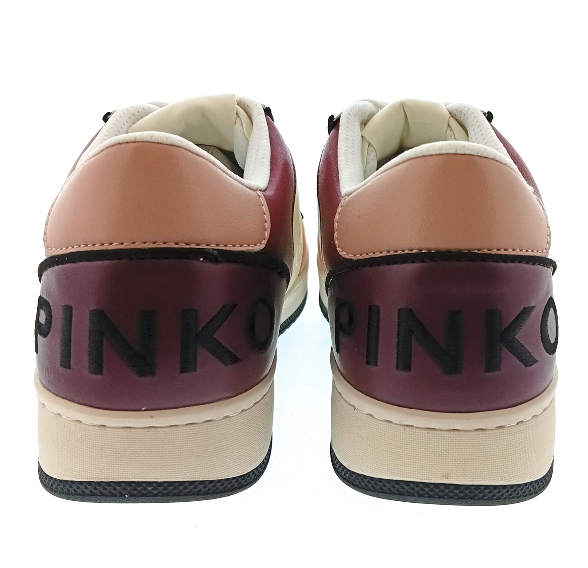 Pinko Women's Ivory Burgundy and Black Logo Sneakers-