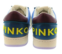 Pinko Women's Ivory Blue and Lilac Logo Sneakers-