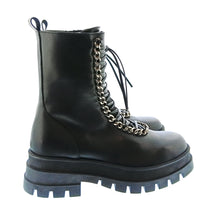 Pinko Women's Black Chain-Trim Lace-Up Ankle Boots-