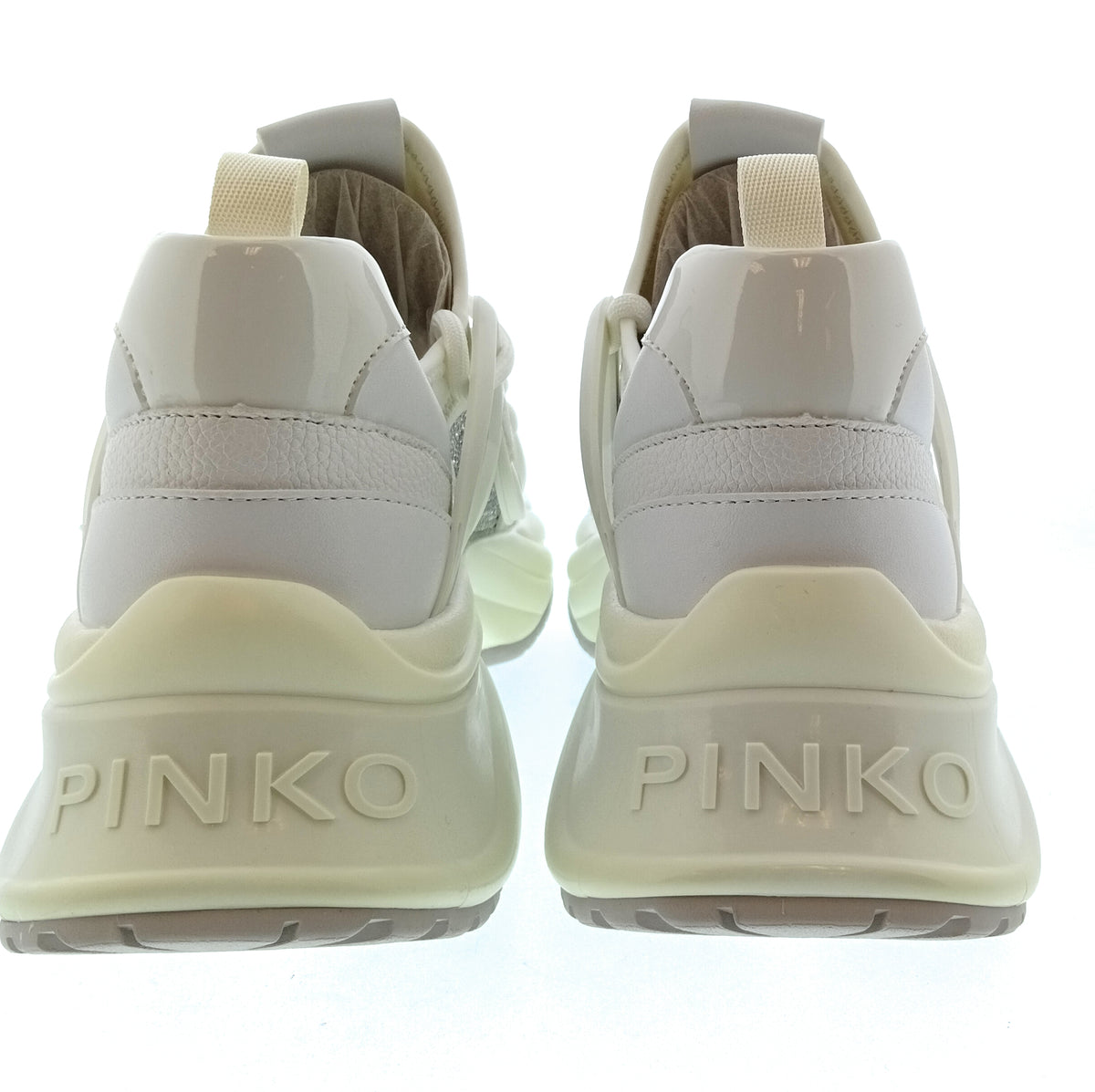 Pinko Women's White Crystal-Embellished Chunky Sneakers-