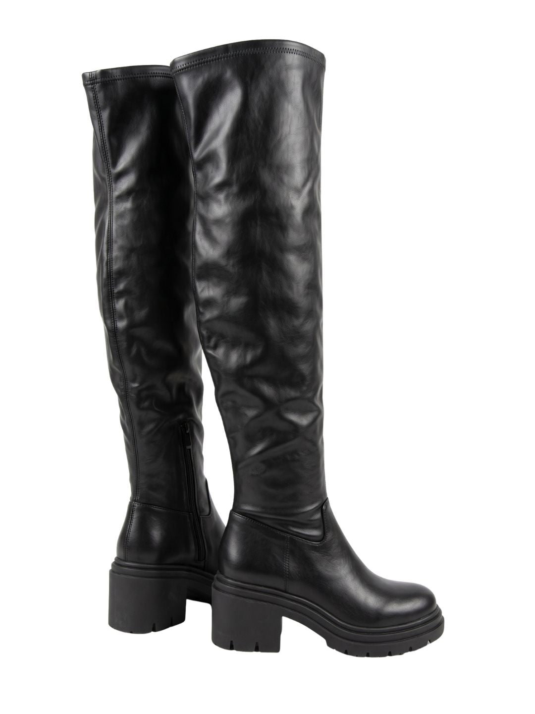 Pinko Women's Black Leather Platform Knee-High Boots