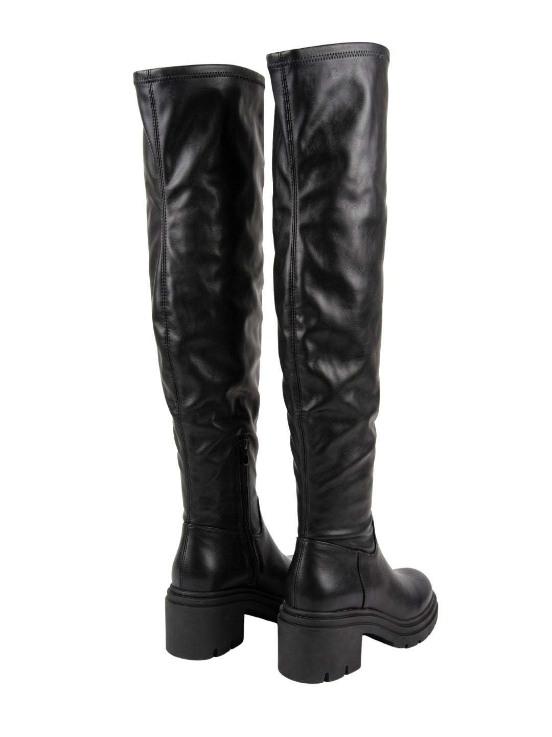 Pinko Women's Black Leather Platform Knee-High Boots