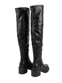 Pinko Women's Black Leather Platform Knee-High Boots