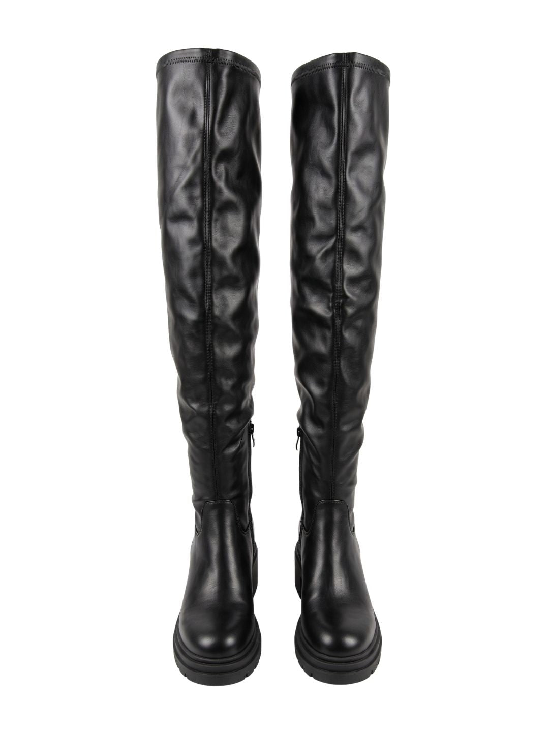 Pinko Women's Black Leather Platform Knee-High Boots