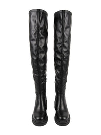 Pinko Women's Black Leather Platform Knee-High Boots