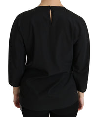 Dolce & Gabbana Dolce & Gabbana Black #dgfamily Top T-shirt Silk Women's Blouse