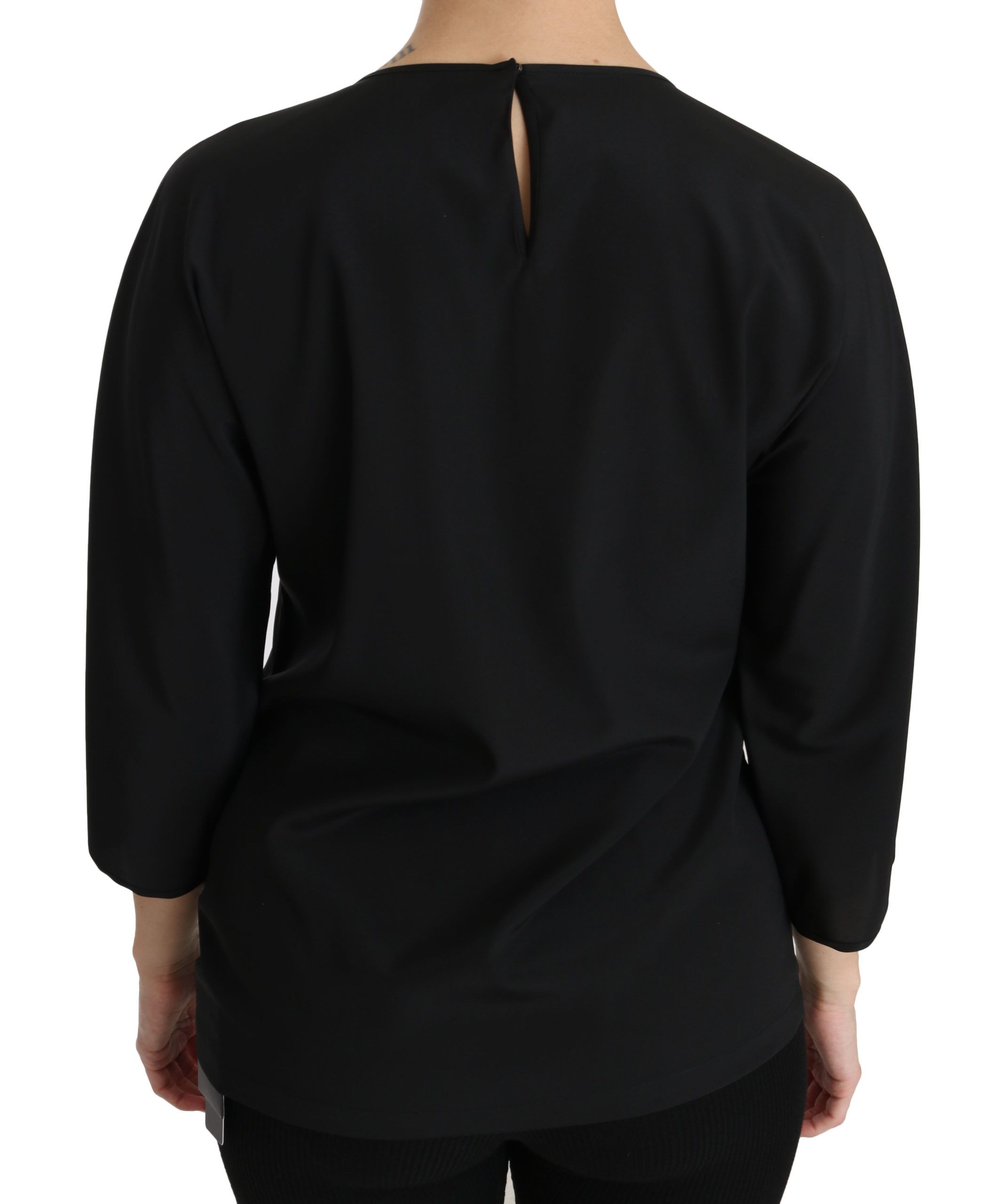 Dolce & Gabbana Dolce & Gabbana Black #dgfamily Top T-shirt Silk Women's Blouse
